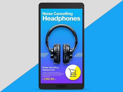 Daily UI challenge #003 - Products blue buy challenge daily headphones mobile products store ui