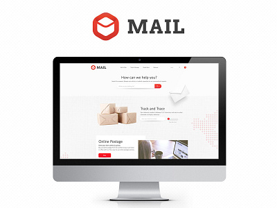 Mail Project letter mail ui clean simple white red parcel services