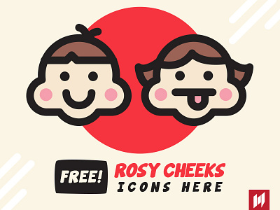 FREE! Rosy Cheeks icons cheek emoji emoticon face free freebie icons red rosy smile