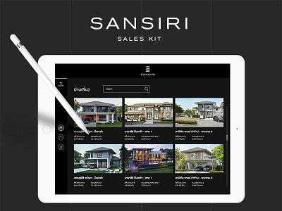 SANSIRI Sales kit app dark design kit kit ui layout mobile property sales tablet typography xd