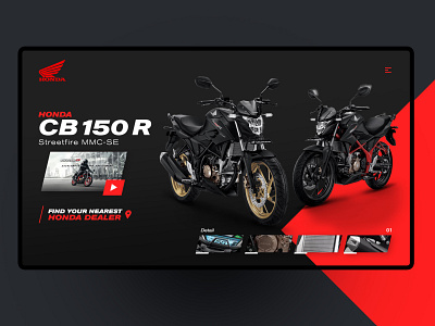 CB150r Product page design bike branding desktop honda landing motorcycle product ui ux