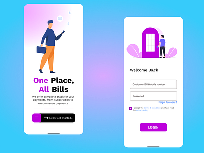 Banking App #1 adobe xd app art design figma illustration login onboarding page screen ui ux