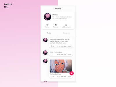 Profile app design mobile ui ux