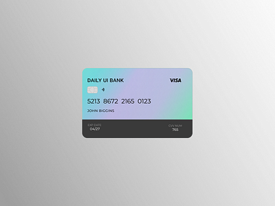 Credit card (Daily UI, Day 2) bank card banking brand design card clean credit card dailyui debit card design finance fintech identity master card payment payment method premium card product design ui visa wallet