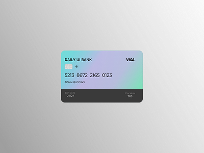 Credit card (Daily UI, Day 2)