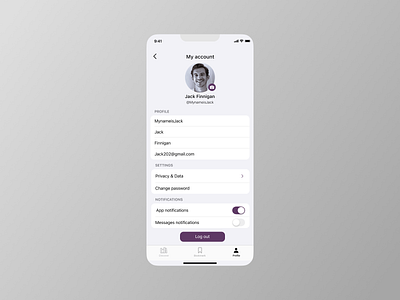 Mobile App - User profile (Daily UI, Day 6)