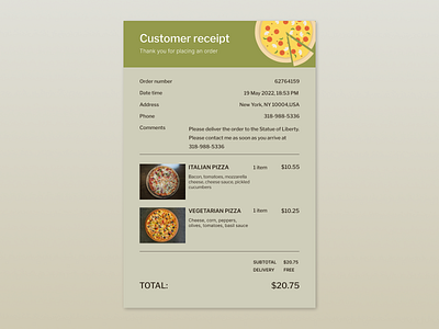 Email receipt (Daily UI, Day 17)