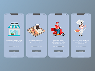 Mobile app - onboarding (Daily UI, Day 23) app app design button character dailyui design graphic design illustration illustrations ios iphone loading mobile mobile app mobile ui onboarding product design progress ui ux