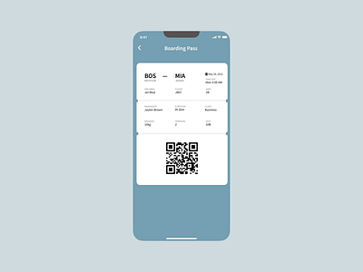 Mobile app - Boarding Pass (Daily UI, Day 24)