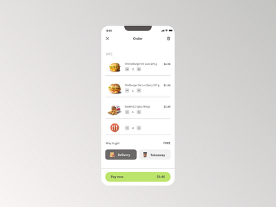 Daily UI - Invoice app card clean dailyui delivery design drink fast food food info card invoice ios ios app mobile mobile design mobile ui product design restaraunts ui ux