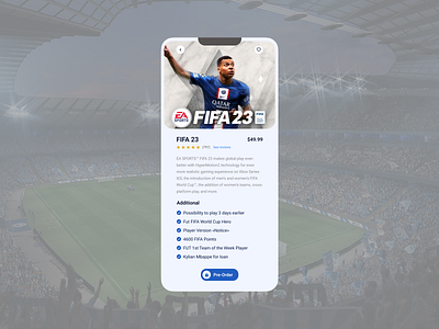 Daily UI — Pre-order app buy clean dailyui design e commerce fifa fifa 23 game gaming ios mobile design order phone pre order product design ui ui mobile ux ux mobile