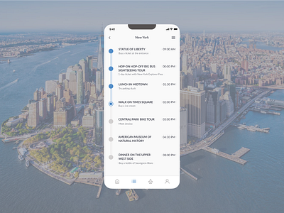 Daily UI - Itinerary app clean dailyui design design app interface ios app itinerary list mobile new york phone product design schedule timetable travel ui ui mobile ux ux mobile