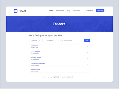 Daily UI - Pagination career clean dailyui design filter flat hiring job job listing job portal job search page pagination product design recruitment ui ux web design web page website