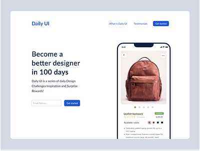 Daily UI — Redesign 100 branding challenge clean daily challenge daily ui 100 daily ui challenge daily ui challenge 100 dailyui design landing landing page logo main page product design redesign ui ui design web design web page