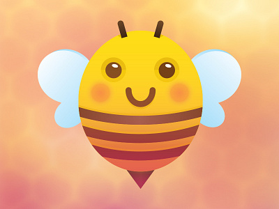 Do Good, Bee Good - Full Color bee cartoon color logo icon illustrated logo rendered