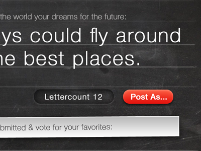 Post As... black buttons chalkboard red ui