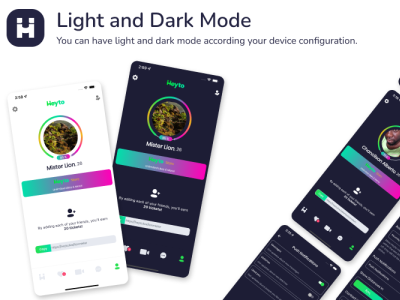 Light and Dark Mode for Heyto App 3d animation branding graphic design logo motion graphics ui