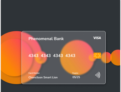 Visa Glass Card Bank 3d animation branding graphic design logo motion graphics ui
