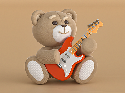 Teddy bear with surprise 3d bear cinema4d design redshift