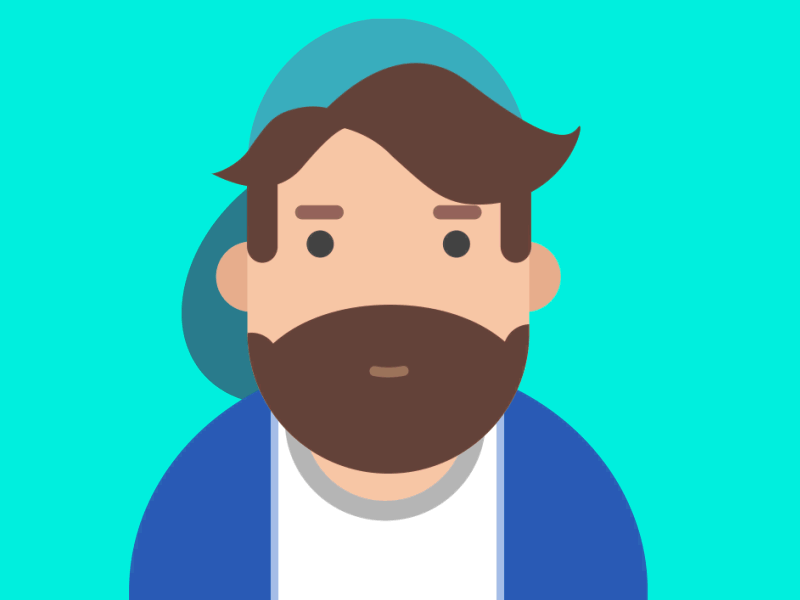 Smirkman animation beard fashion guy loop mustache smirk vector