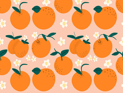 The Orangery graphic design illustration oranges seamless pattern surface pattern surface pattern design