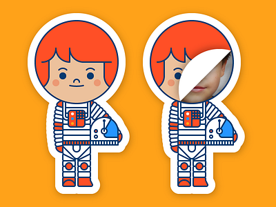 Pinar Milk Stickers astronaut character diary illustration milk pinar profession sticker