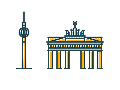 Symbolic Berlin berlin brandenburg brandenburgertor fernsehturm gate icon illustration symbolicities tower tv