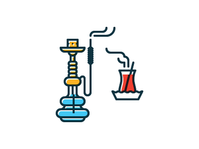 Hookah & Turkish Tea bubble glass hookah icon illustration istanbul nargile sheesha sisha symbolicistanbul symbolicities tea tobacco tophane turkey waterpipe