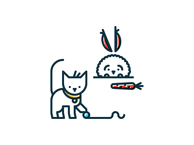 Angora Cat & Rabbit