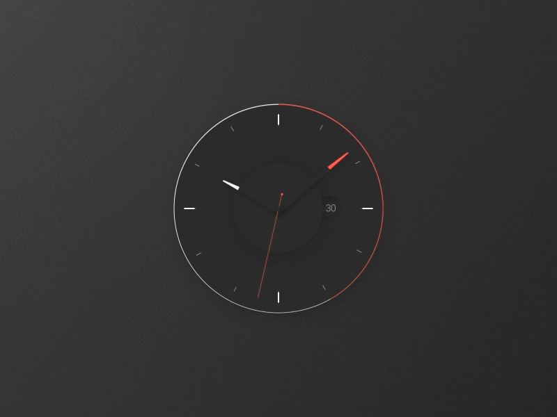 Clock UI app branding clock design flat type typography ui ux vector web