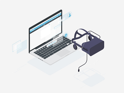 Macbook & Oculus rift app branding design flat illustration logo type typography ui ux vector web