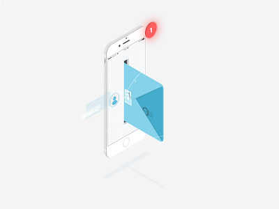 Iphone E-mail notification app branding design flat illustration logo type typography ui ux vector web