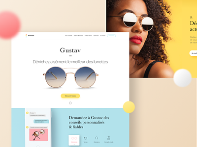 Gustav Homepage 👓 3d app branding design lettering product ui ux vector web