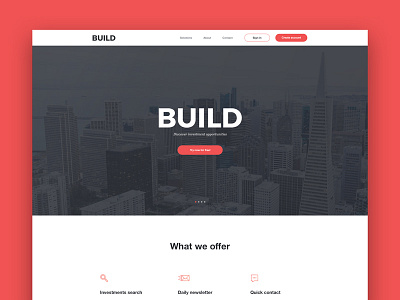 Build building concept homepage investment landing page project responsive service website
