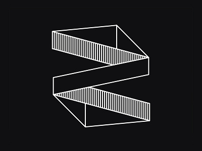 Letter Z form graphic design illusion letter linear mark object typography z