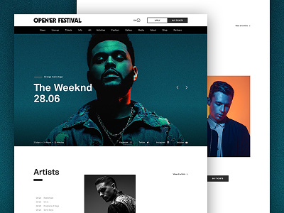 Open'er Redesign artist concept design event festival homepage minimal music page redesign web website