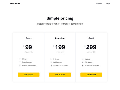 Simple Pricing landing page minimal pay payment price pricing purchase simple ui ux web website