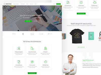 Design Pickle homepage clean design graphic green landing page responsive ui ux web website