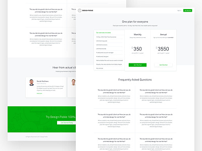 Design Pickle pricing clean design graphic green page pricing responsive ui ux web website
