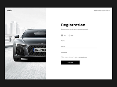 myAudi registration