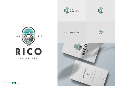 Rico podróże (Rico Travel) brand brand design brand identity branding coconut flower illustration logo logo design logotype travel
