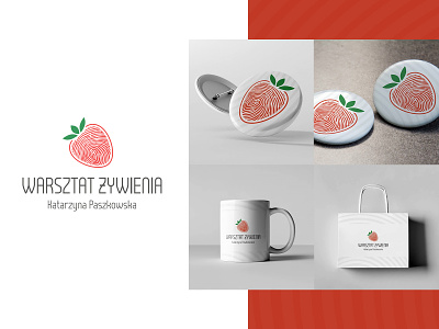 Nutrition workshop logo brand brand design brand identity branding fingerprint food fruit logo health logo logo design logotype strawberry
