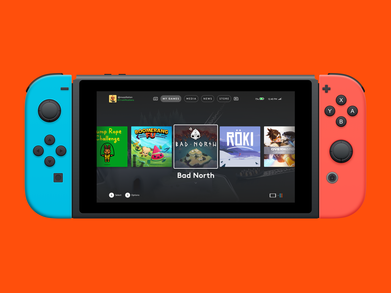 Quick Nintendo Switch UI exploration by Giuliano Mozzillo on Dribbble