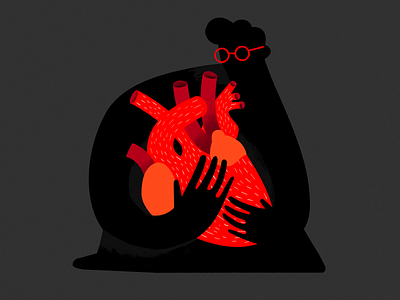 Heart Illustration grain heart heartbeat illustration minimal vector