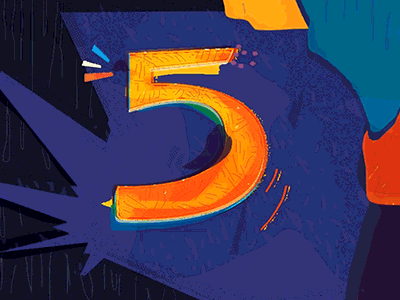 #5 - 36 Days Of Type 2d animation 36daysoftype 5 ae after effects animated gifs animation francesca pulvirenti gif loop motion graphics numbers