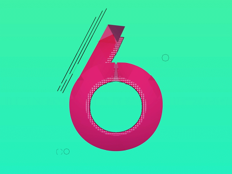 #6 - 36 Days Of Type 2d animation 36daysoftype 6 ae after effects animated gifs animation francesca pulvirenti gif loop motion graphics numbers