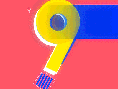#9 - 36 Days Of Type 2d animation 36daysoftype 9 ae after effects animated drawing animated gifs animation fpgraphic francesca pulvirenti gif illustration loop motion graphics numbers