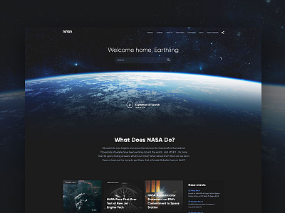 NASA website concept dark fireart fireart studio interface nasa redesign space ui ux website