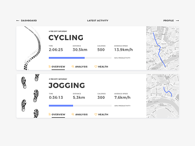 Workout Of The Day clean cycling daily ui fireart fireart studio interface jogging sport ui ux workout
