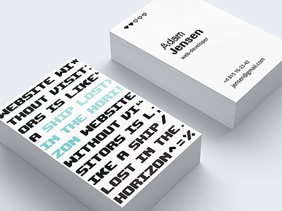 Developer business card business card graphic design pixel print typography